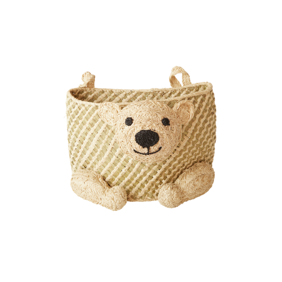 Hanging Seagrass Bear Shaped Storage Basket Rice DK